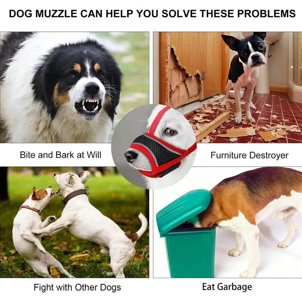 Dog Muzzle Breathable Adjustable Comfortable Pet Muzzle Anti-chewing Anti-biting Dog Muzzle Pet Supplies