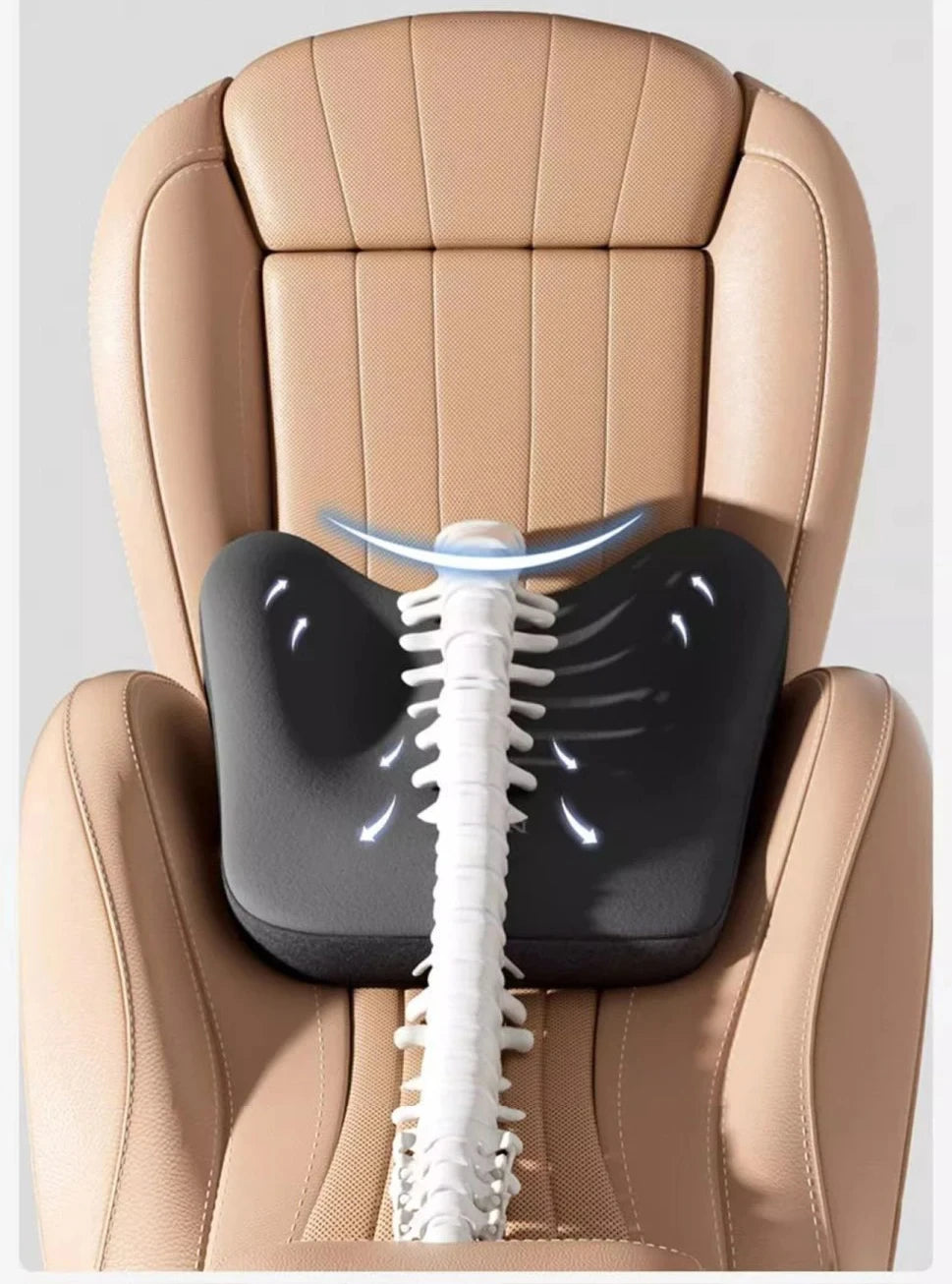 Car Memory Foam Headrest Car Neck Pillow Lumbar Waist Cushion Universal Waist Support Car Seat Pillow Accessories Interiors