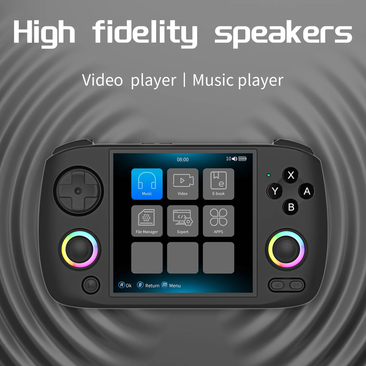 ANBERNIC RG Cubexx Retro Handheld Game Console 3.95" IPS 720*720 Screen Linux 64bit Support WiFi Bluetooth Streaming Video Games