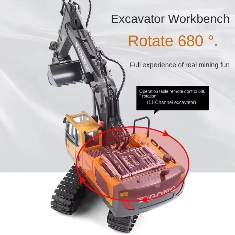 2024 New 11CH RC Excavator 1:20 Remote Control Truck 2.4G RC Crawler Engineering Vehicle Excavator Truck Radio Control Toys Gift