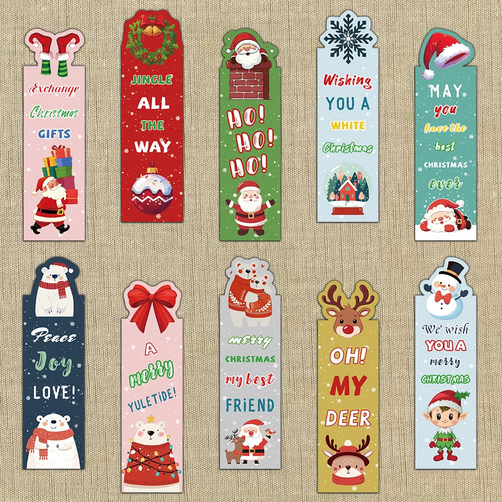 30PCS Alien Christmas Bookmark Decoration Reading Page Book Annotations Students Use Creative Gifts to Mark Cards