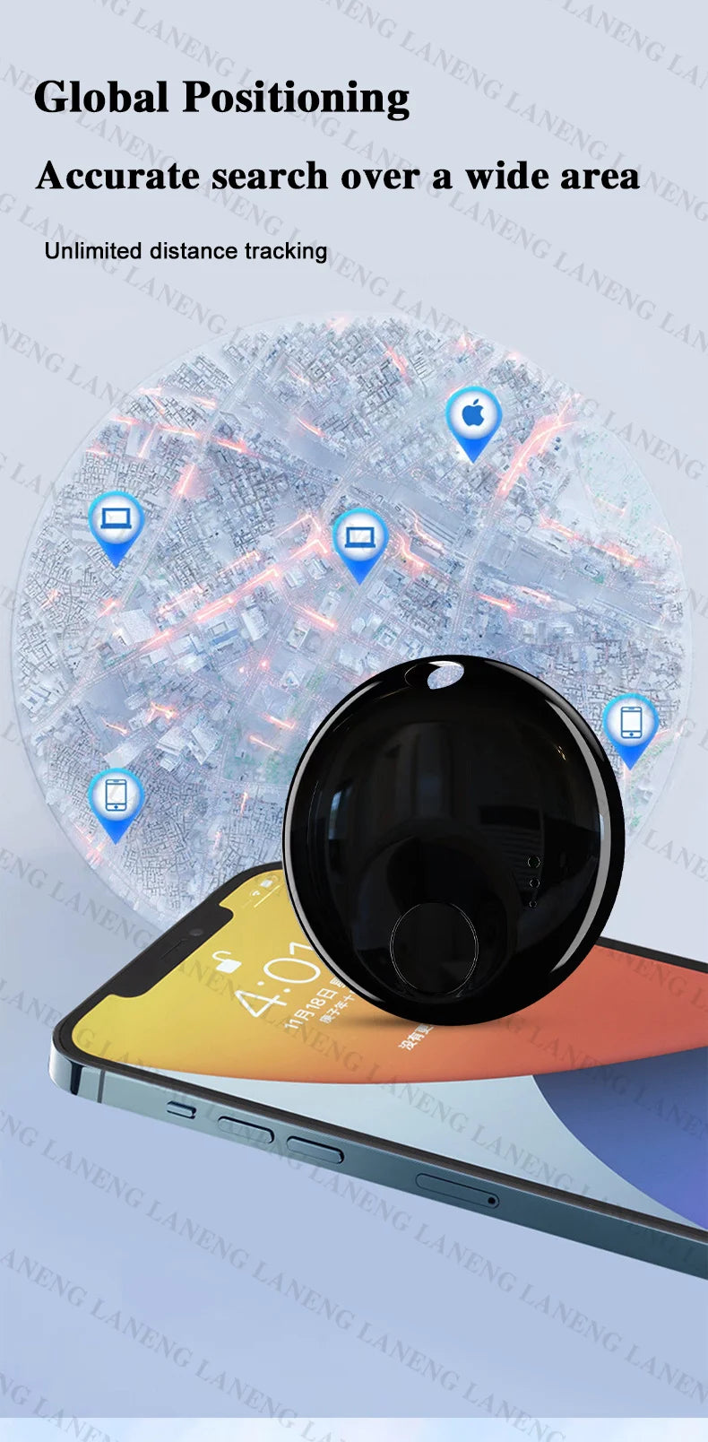 GPS IP67 MFI For Apple Tracker Smart Air Tag Child Key Pet Car Vehicle Lost Tracker Battery Life About 365 Day Bluetooth Tracker