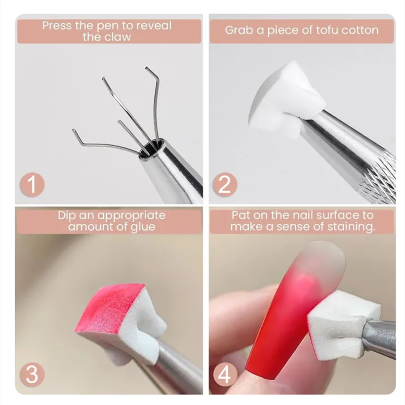 50pcs Ombre Sponge for Nails, Soft Gradient Nail Sponge with Grabbing Pen Ombre Nail Brush French Tip Tool Manicure Design Acces
