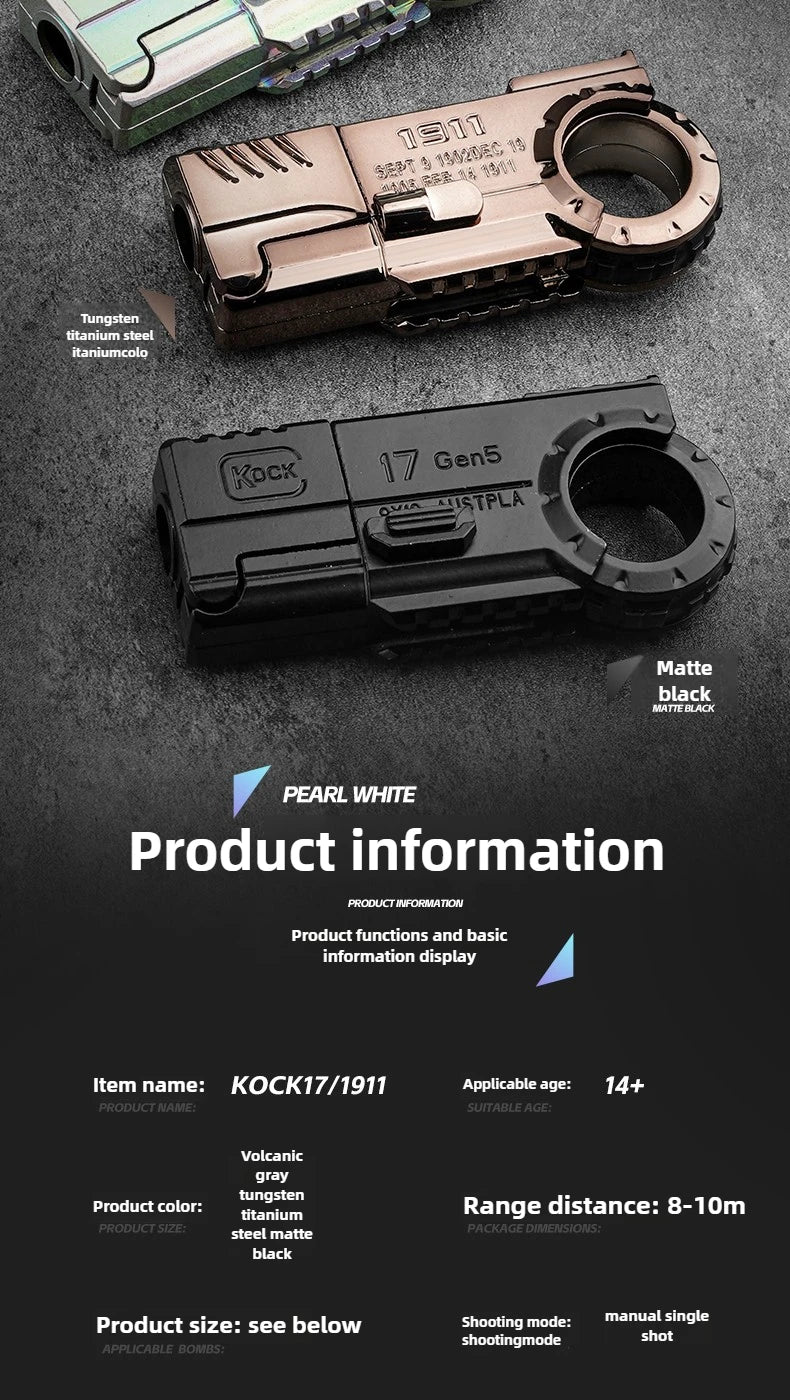 Ring Pistol Soft Bullet Gun Portable Mini 3D Decompression Shell Ejection Alloy Outdoor Funny Toy Boy Birthday Gift Fidget Toys