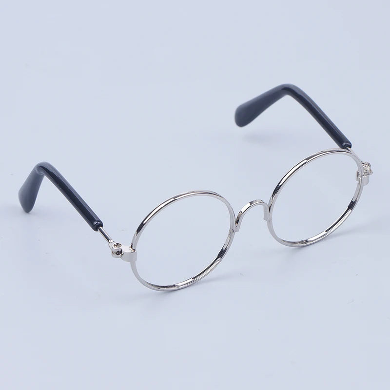 DIY Doll Dressing Accessories High Quality 20cm EXO Dolls Glasses 3 Color Round Frame Lensless Eyewear Toy Miniature Eyeglasses