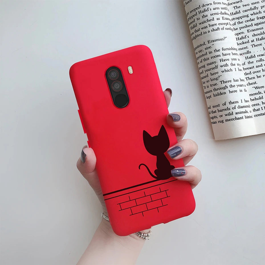 For xiaomi Pocophone F1 Case Poco F1 Cute Cat Cartoon Cover Silicone Soft TPU Phone Case For xiaomi Pocophone F1 Global F 1 Case