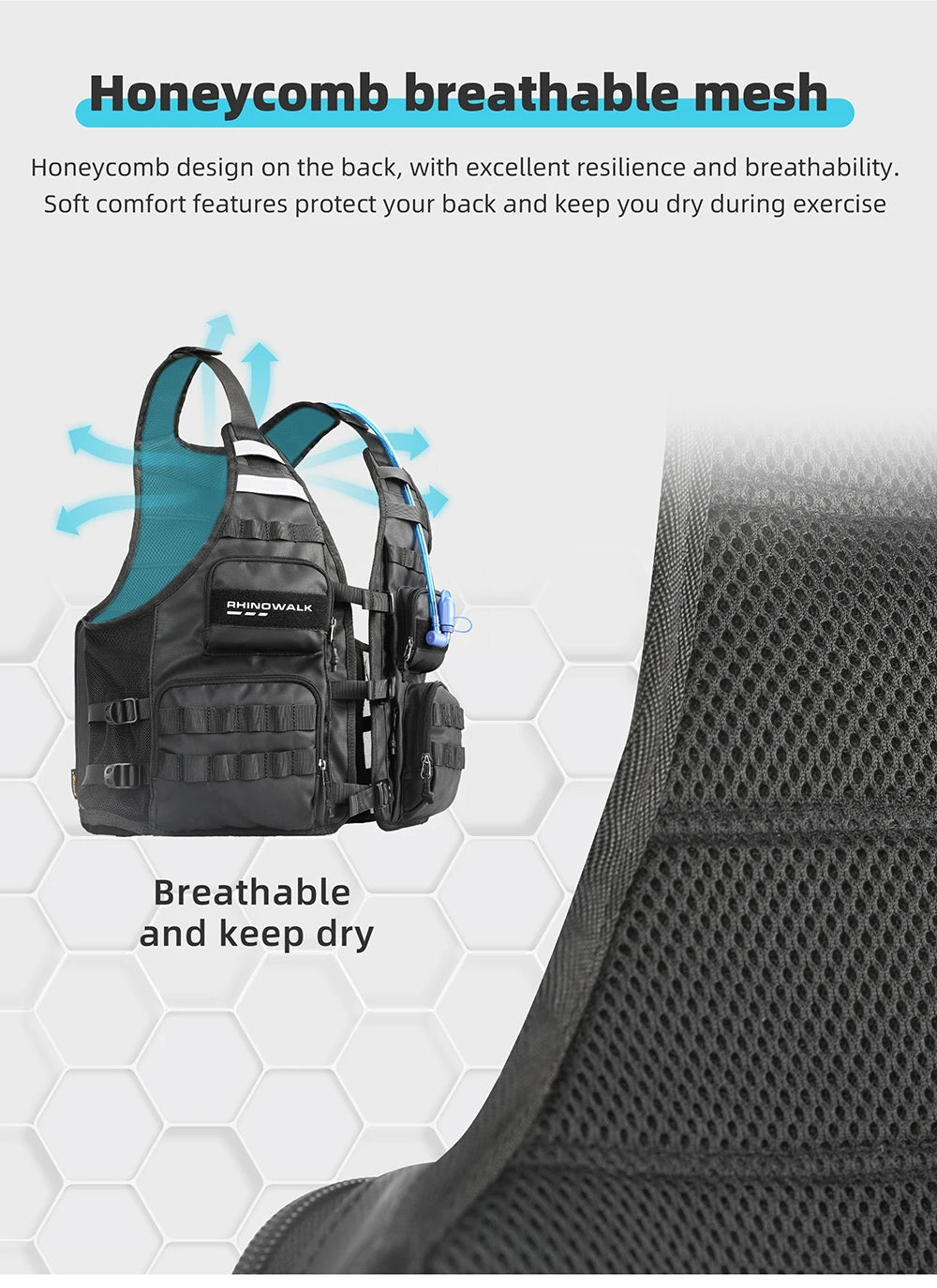 Rhinowalk Motorcycle Vest Adjustable Size Motor Breathable Motocross Vest Motorbike Jacket Backpack Support Water Bag 2L Or 3L