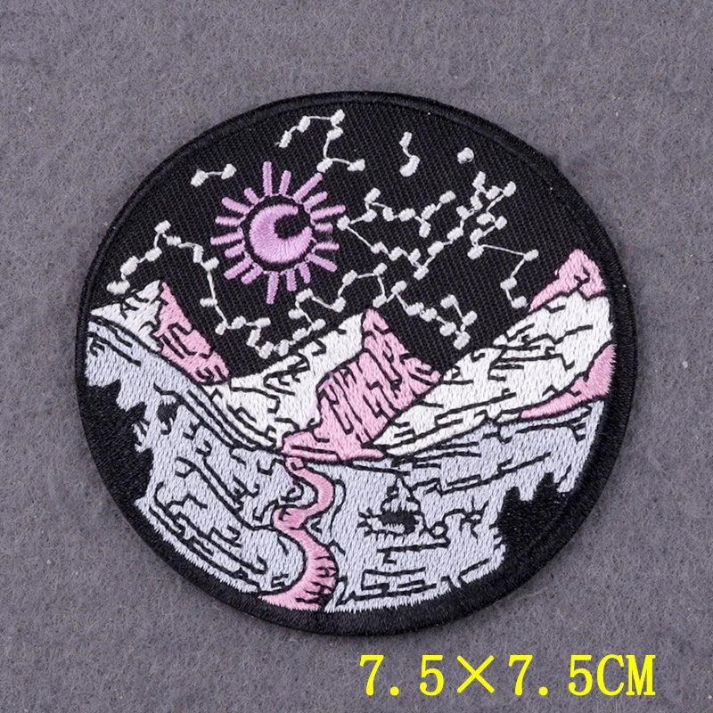 Hiking Adventure Patches For Clothing Stickers DIY Hook Loop Badges Camping Embroidery Patch Iron On Patches On Clothes Stripes