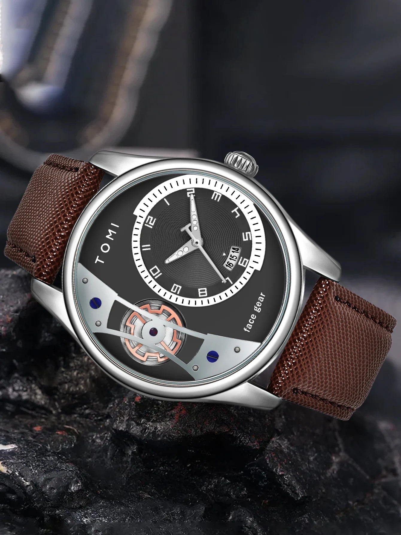 TOMI Set Gift Box for Men's Minimalist Business Quartz Watch Luxury Versatile Double Strap Detachable Watch Festival Gift