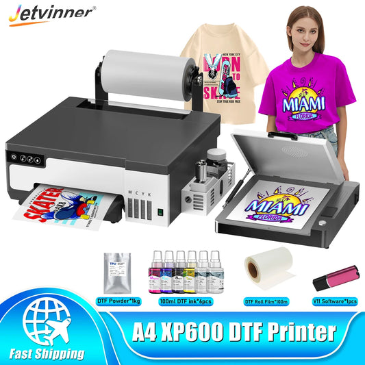 A4 L8058 DTF Printer For Epson XP600 DTF Printer Directly to Film Transfer Printer T shirt Printing Machine For all Textile