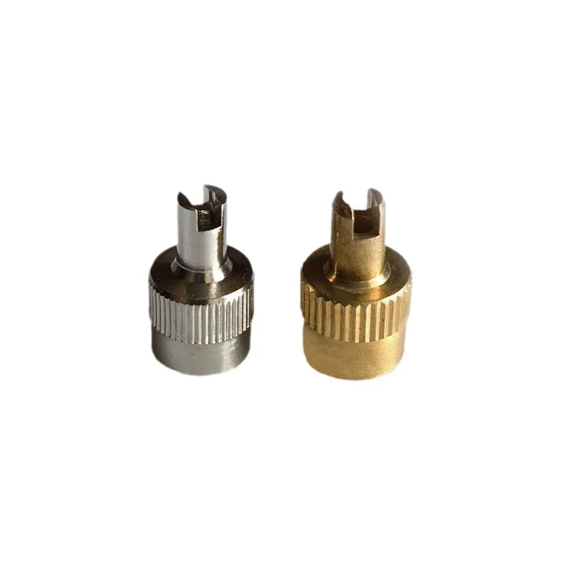 4pcs/10pcs/12pcs Slotted Head Valve Stem Caps with Core Remover Tool for Car Motorcycle Valve Caps Steel Copper