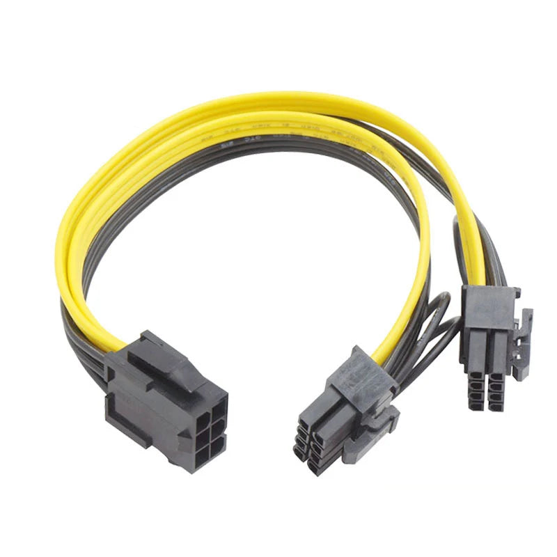 8Pin Male to Dual 6 Pin Female Cable Adapter 20cm Graphics Video Card PCI Express Power Splitter 6Pin Male to Daul 8pin Female