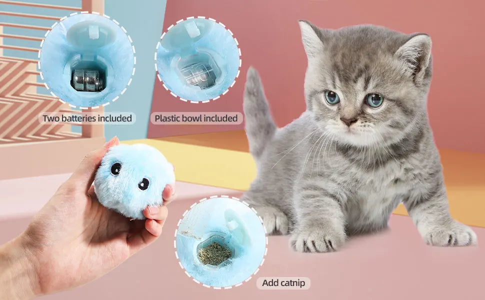 Smart cat and dog toys palla interattiva peluche Electric catnip training toys kittens and puppies touch vocal pet plush bark ba