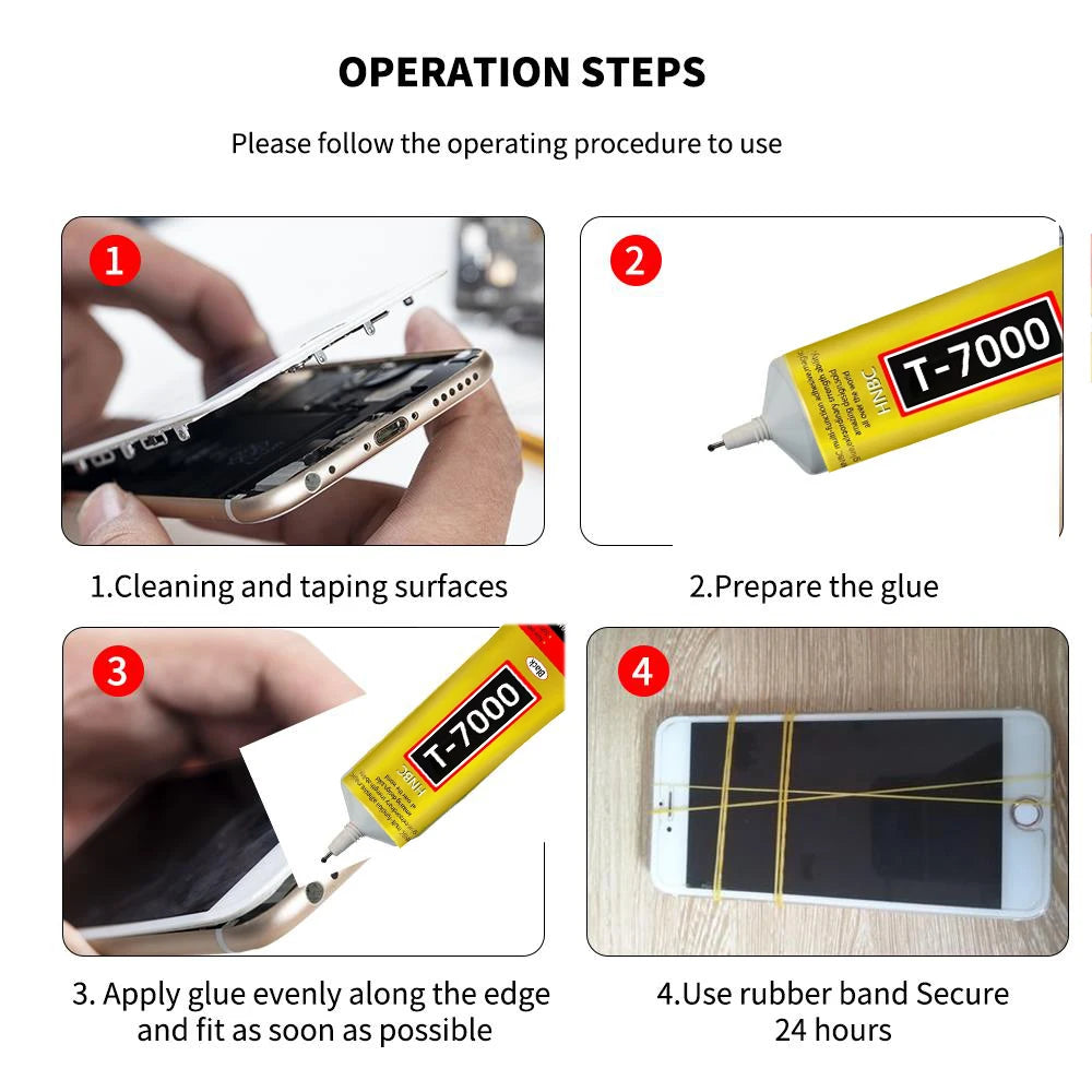 1pcs 15/25/50/110ML T7000 Black Cellphone Tablet Repair Battery Cover LCD Frame Adhesive T-7000 Electronic Components Glue