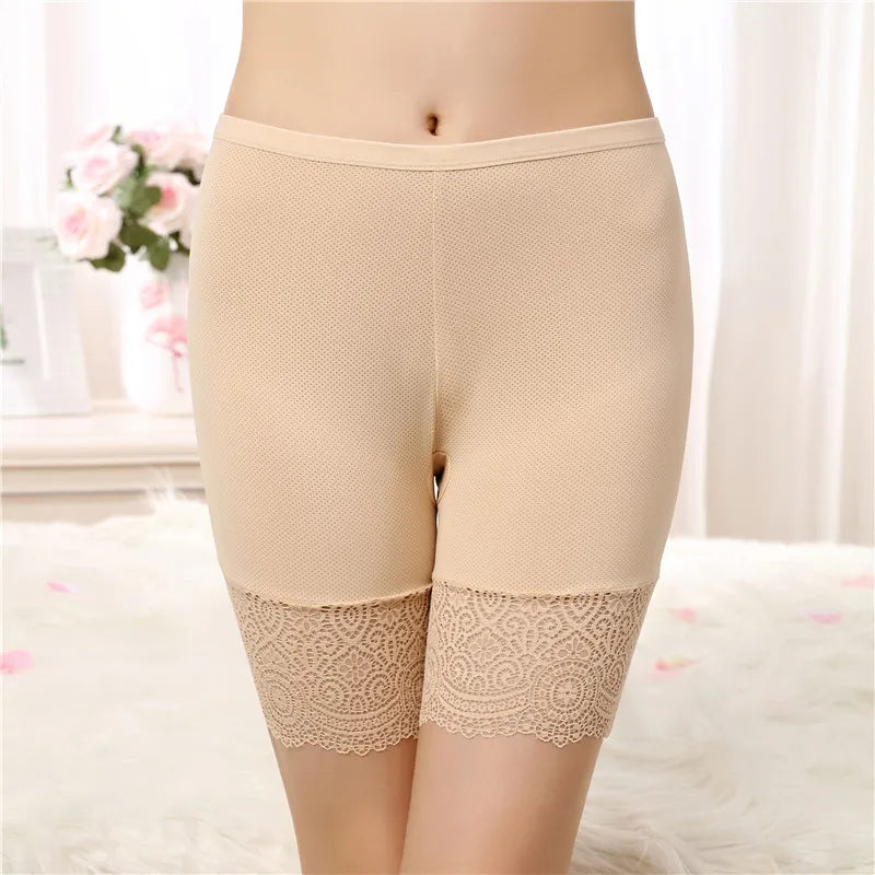 Plus Size Safety Shorts Women Summer Seamless Sexy Lace Anti Chafing Underskirt Boxers Female High Waist Underwear Panties 110KG