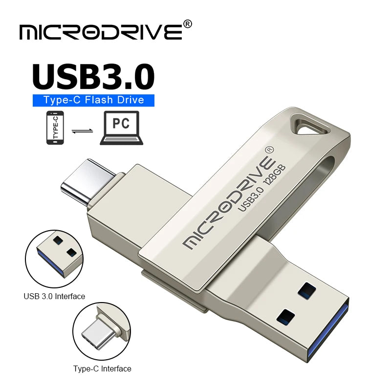 USB3.0 Metal OTG Type C Pen Drive Usb MD223C Memory Stick 64GB usb3.0 flash card 128GB 256G type-C Pendrive free shippin