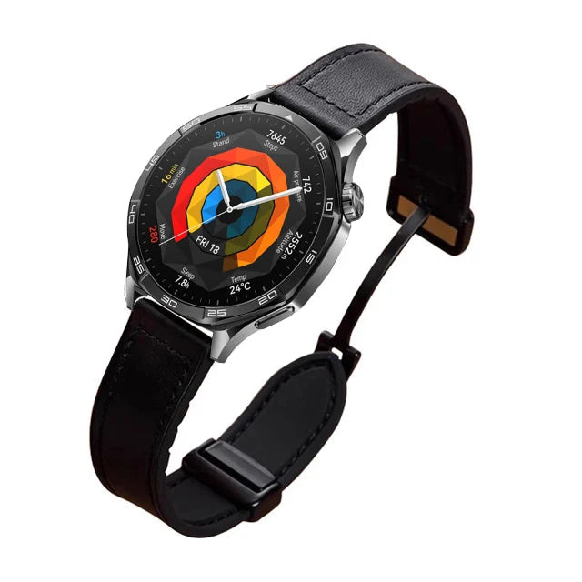 22mm Leather Silicone Strap For Huawei Watch 5/4/3 Pro Magnetic Buckle Bracelet For Huawei Watch GT 5 Pro GT5 GT4 GT3 GT2 Band