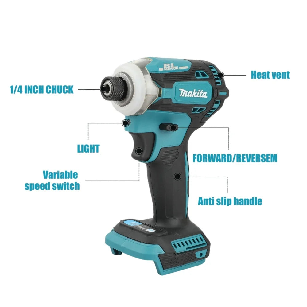 Makita DGA404 18V 125mm Electric Angle Grinder Brushless Cutting Machine, DTD171 Brushless Impact Drill Car Maintenance Tool
