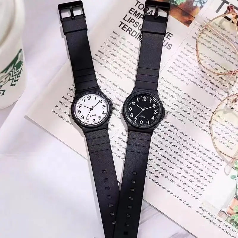 YIKAZE Exam Watch Silicone Strap Simple Women Watch Student Ladies Quartz Wristwatch Waterproof Round Small Dial for Women