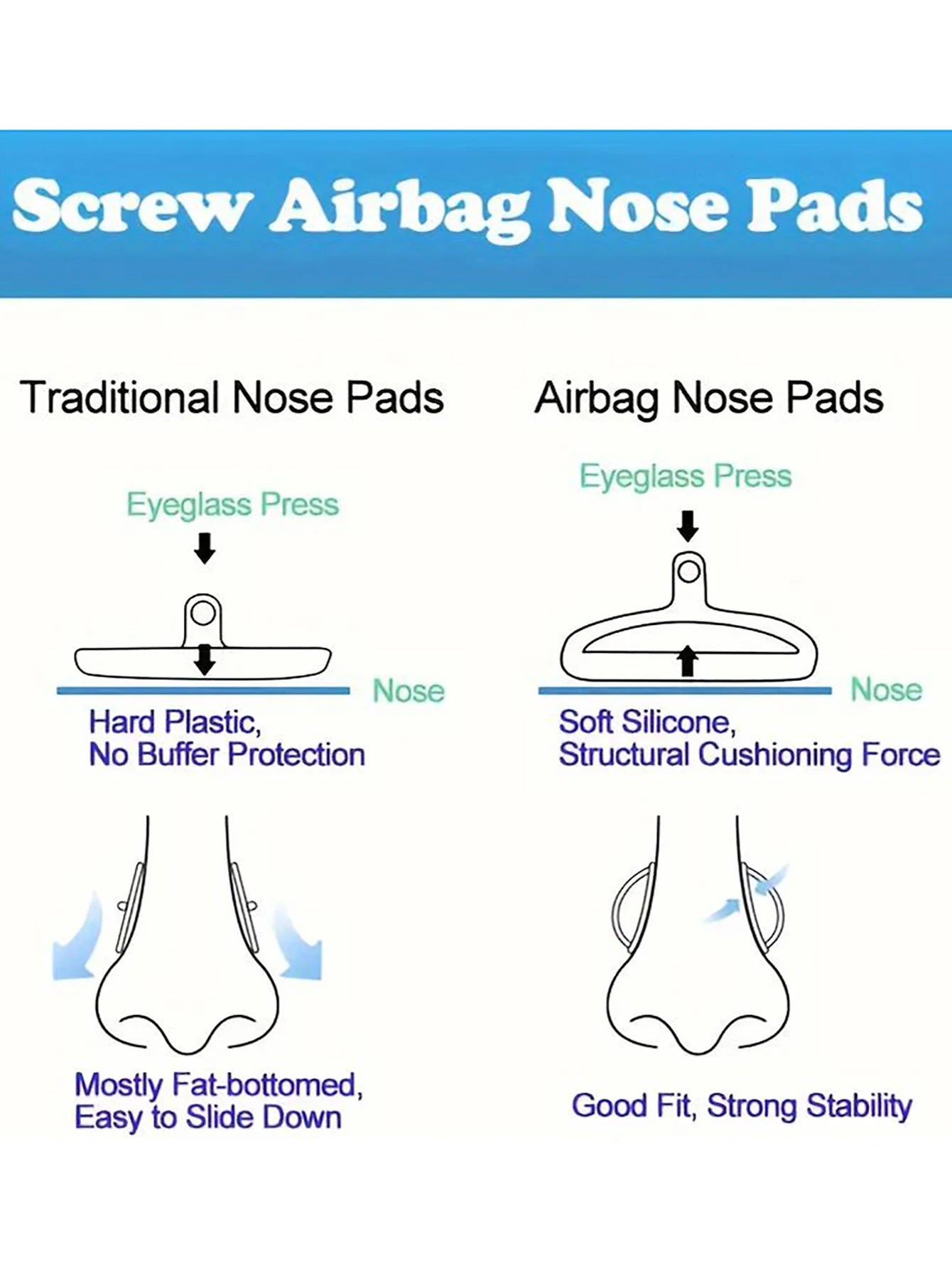 1set(4/8/10/20pcs) Nose Pads Set Soft Silicone Transparent Nose Pads With Screwdriver Glasses Replacement Repair Supplies