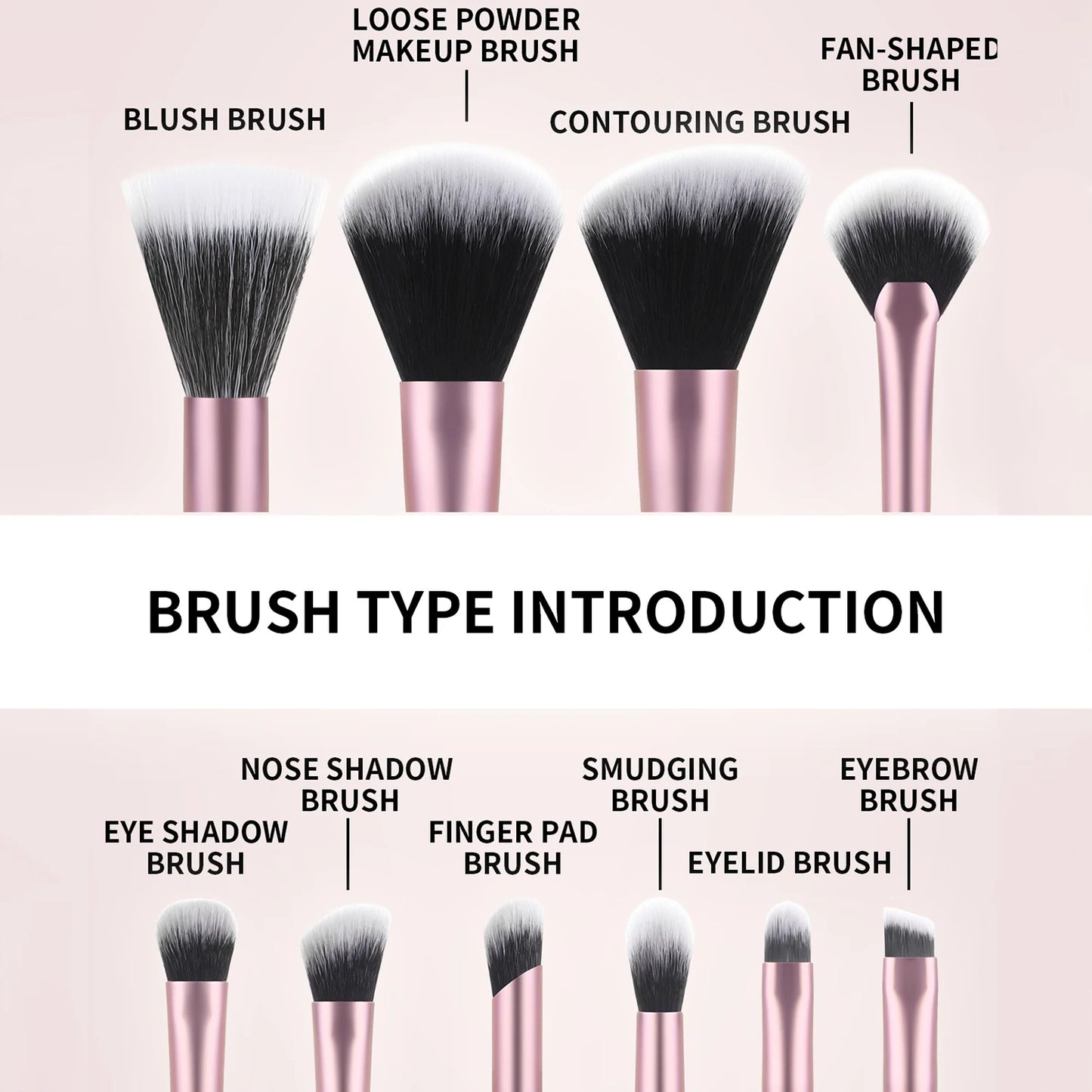 10 mini transparent handle brushes+crocodile patterned bag makeup brush Travel portable Makeup Tool Professional with bag