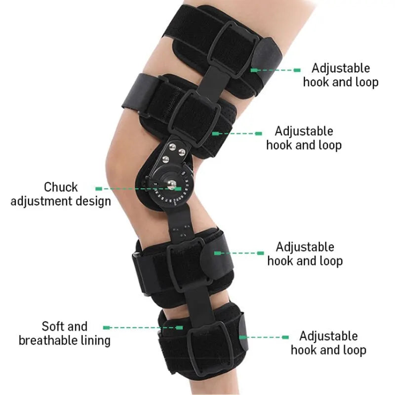 1PC Hinged Knee Brace Adjustable Knee Immobilizer with Side Leg Stabilizers for Meniscus Tear Arthritis ACL PCL Orthopedic Rehab