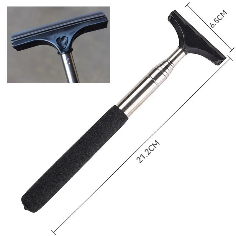 Car Rearview Mirror Wiper Telescopic Handle Car Rearview Mirror Wiper Durable Stainless Auto Glass Cleaning Tools Cleaning Brush