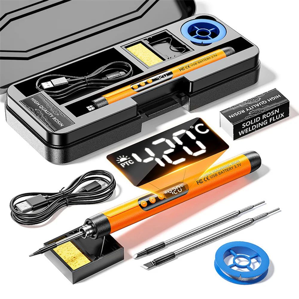 USB Soldering Iron Set Mini Digital Electric Soldering Iron Kit Type-C Interface Adjustable Temperature Solder Welding Iron Tool