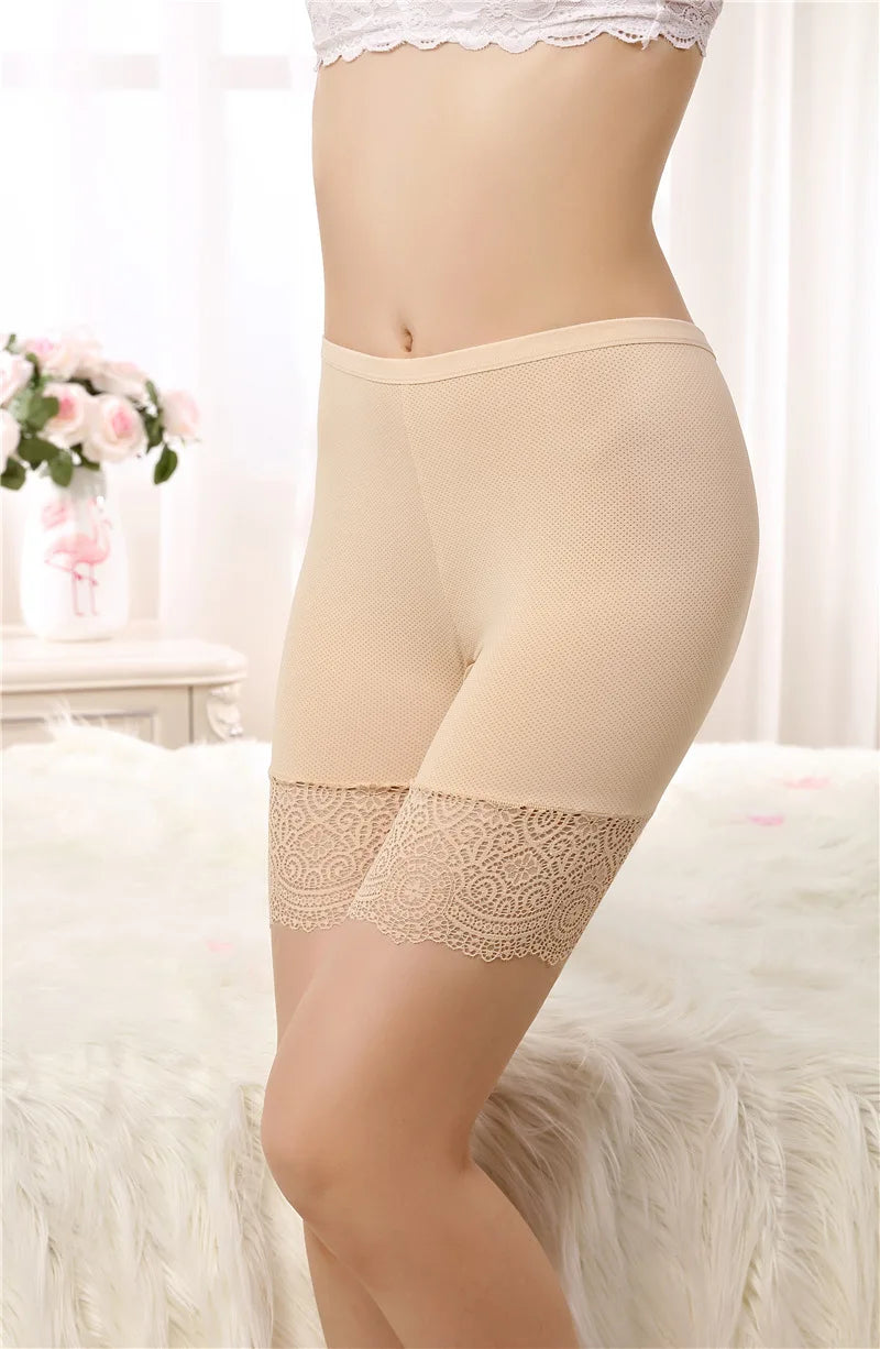 Plus Size Safety Shorts Women Summer Seamless Sexy Lace Anti Chafing Underskirt Boxers Female High Waist Underwear Panties 110KG