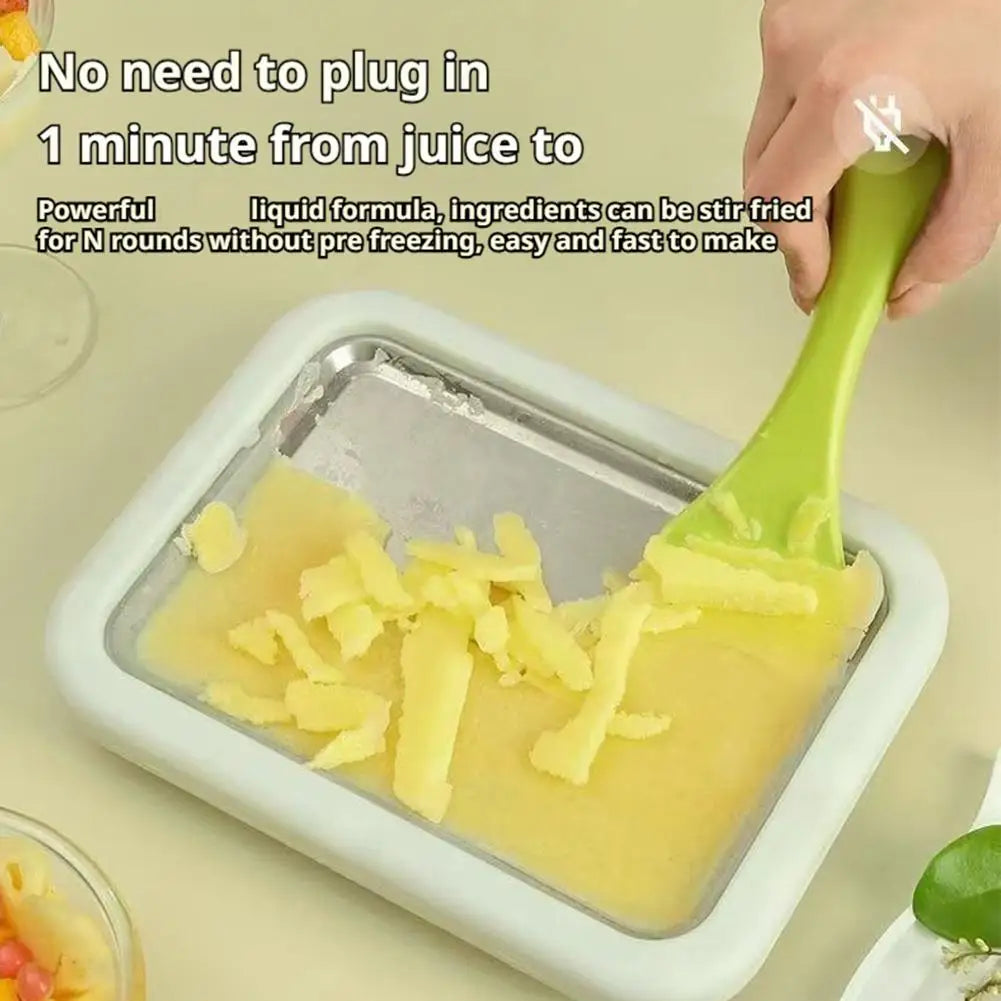 Multifunctional Rolled Ice Cream Maker - Cold Sweet Fried Ice Pan Tool DIY Household Frozen Yogurt Maker - For Homemade Dessert