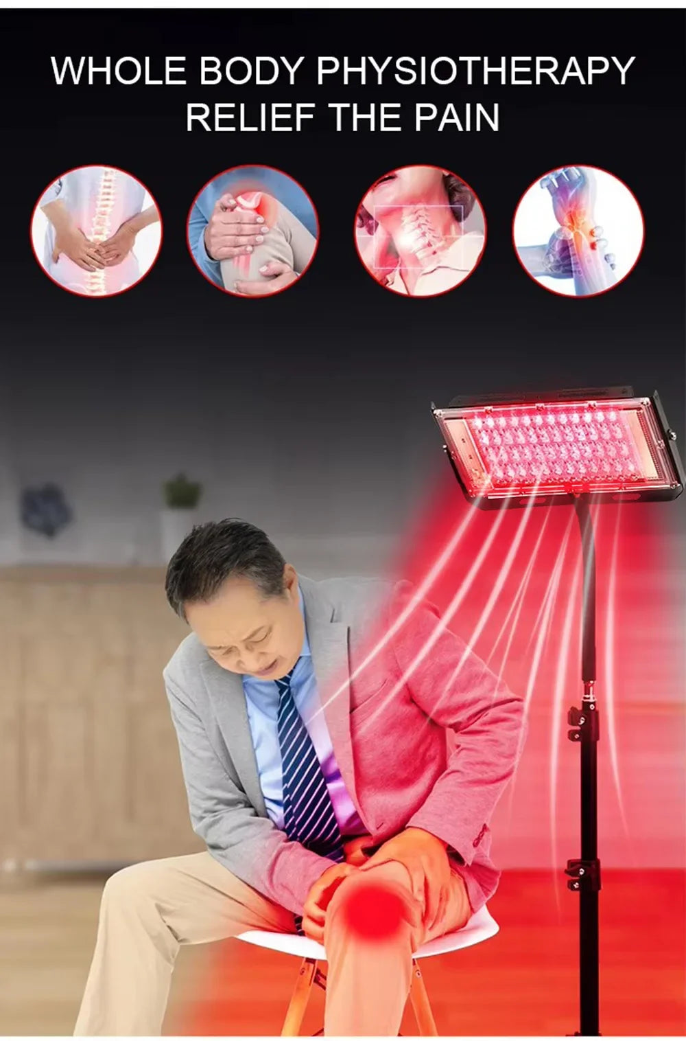 96 LEDs Red Light Therapy Lamp for Full Body Infrared Light Device Face Body Pain Stress Relief Daily Skin Care 660nm 850nm