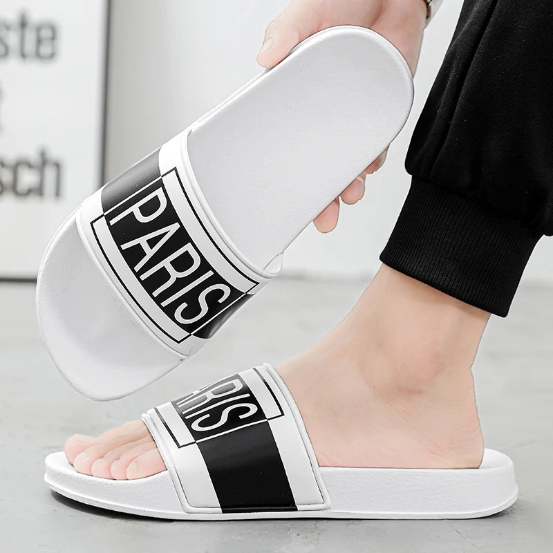 Summer Men Slippers Fashion Slides Street Outdoor Clogs Quick Dry Beach Sandals Flip Flops Casual Indoor Home Shoes Couple 36-46
