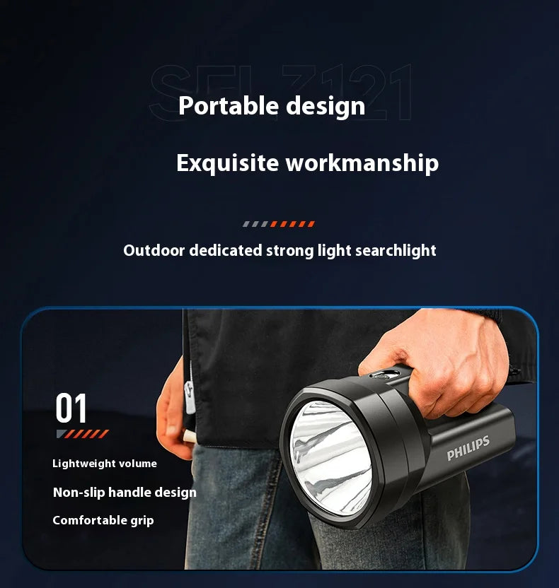Philips new SFL3121 flashlight strong searchlight with side light can be used for a variety of lighting