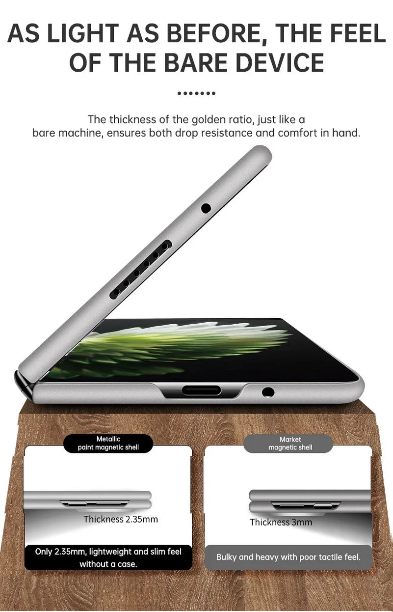 For Tecno Phantom VFold2 Ultra Thin Matte Metallic Paint for Magsafe Case for Tecno Phantom V Fold 2 Wireless Charging PC Cover