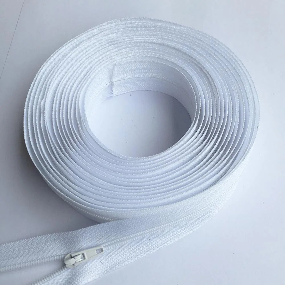 5Meters 3# Nylon Zipper at the Meter with 10Pcs Sliders for Tailor Sewing Clothes DIY Bags Accessorries Supply Zippers Roll