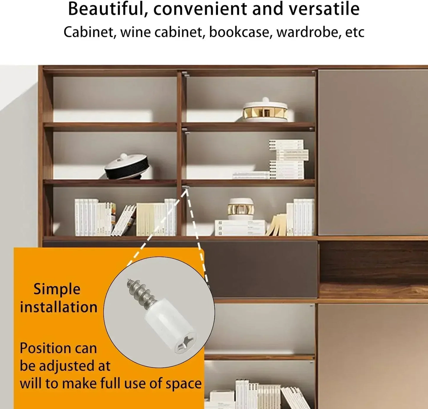 20/30/50 Set Studs and Screws Anti-slip Thread Screw Stainless Steel Screws Wardrobe Spacer Bracket Shelf Support Pin Fasteners