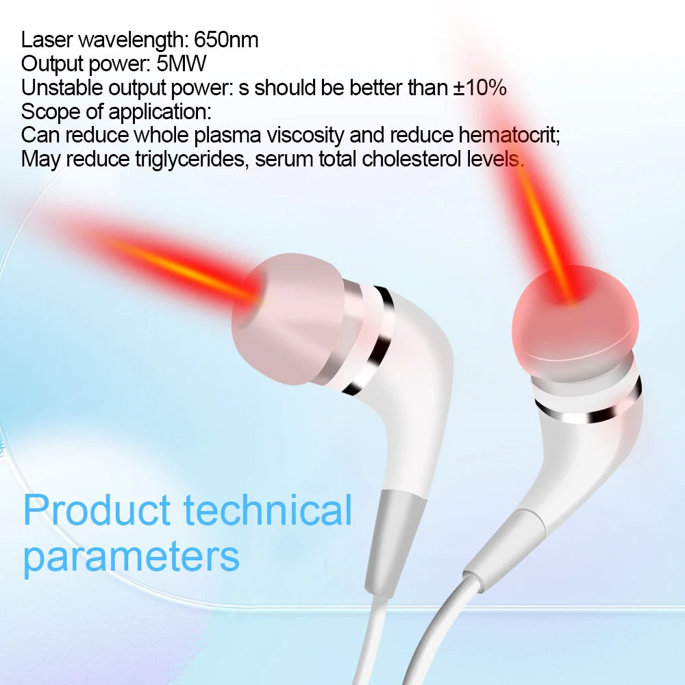 650nm LLLT Laser Therapy Rhinitis Sinusitis Tinnitus Ear Irradiation Laser Physiotherapy Earplug Otitis Media Deafness Treatment