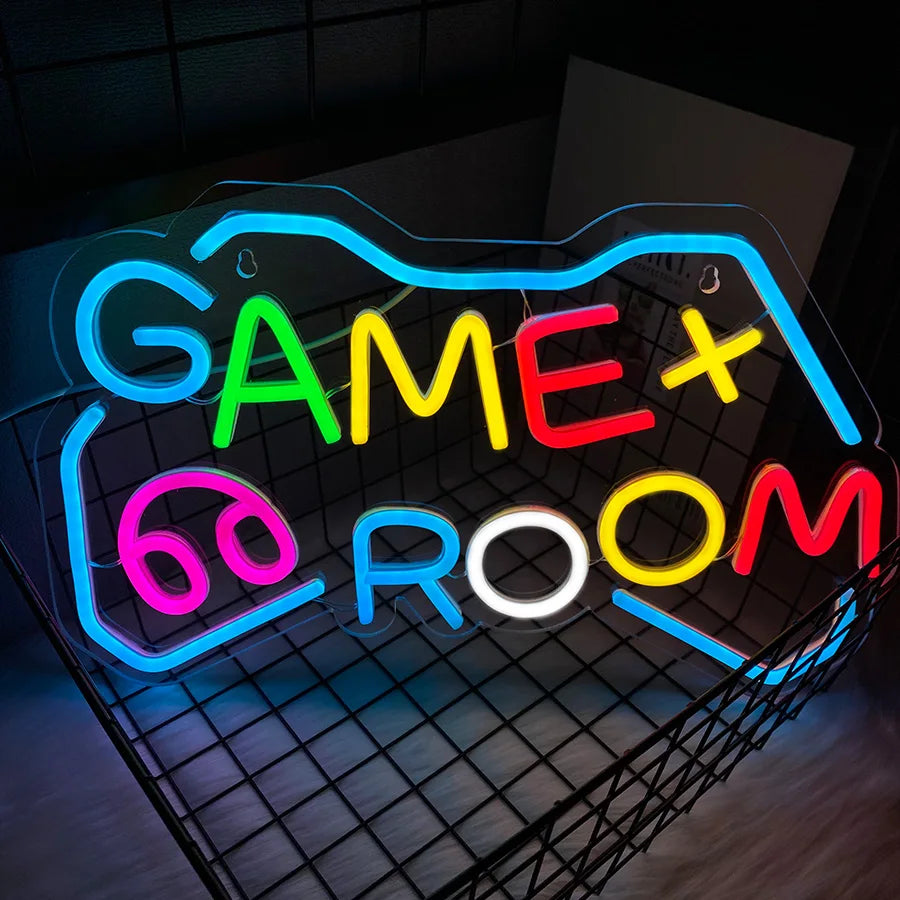 Game Room Neon Sign, Cool Gamepad Icon Usb Power Supply, Used For Bedroom, Club, Game Room, Man Cave Art Decor, Easy To Hang.