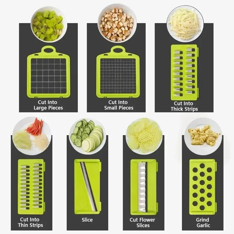 14/16 in 1 Multifunctional Vegetable Chopper Handle Food Grate Food Chopper Vegetable Slicer Dicer Cut Kitchen Items cocina