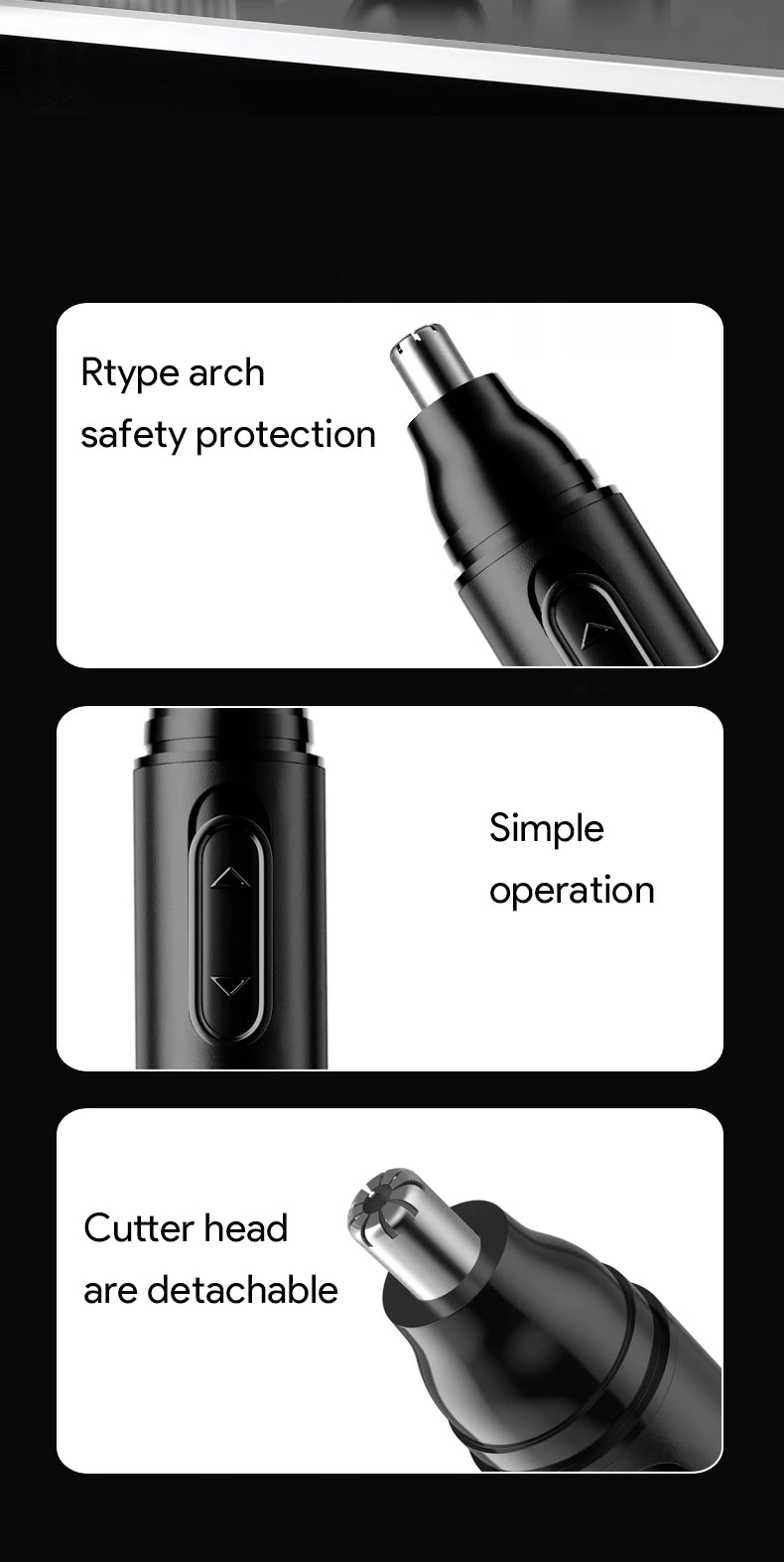 HOT Electric Nose Hair Trimmer Ear Hair Trimmer Eye-brow shaping Professional Safe Painless Portable For Business Trip And Home