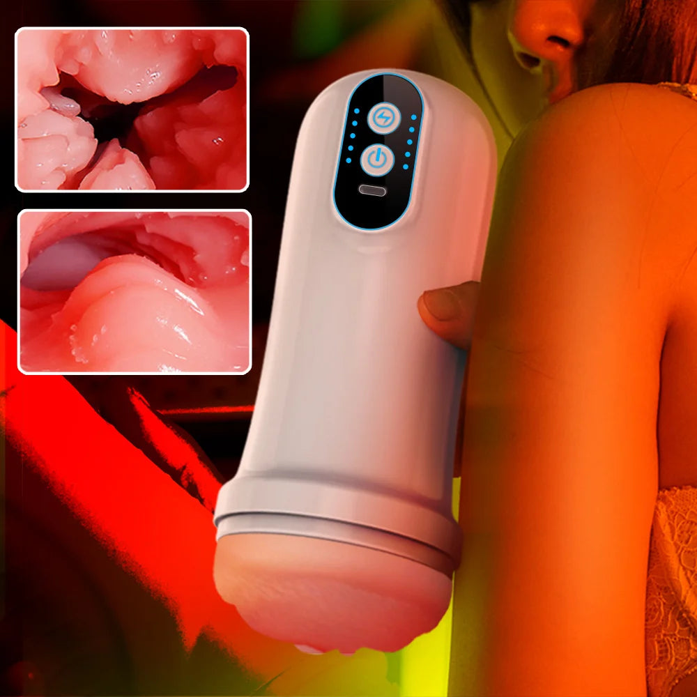APP Automatic Sucking Male Masturbation Cup Vibration Heated Vagina Blowjob Masturbator Machines Sex Toys Adult Goods for Men