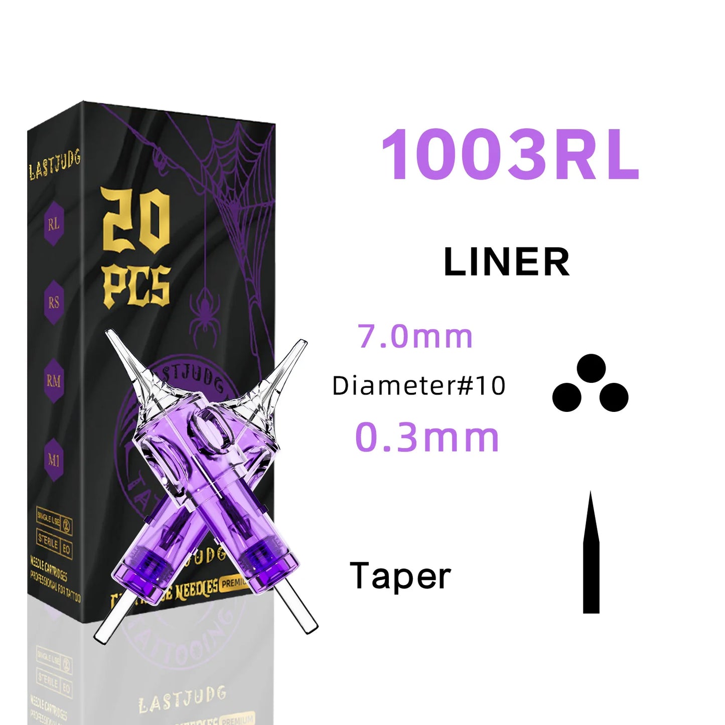 LASTJUDG Tattoo Needles 20PCS Disposable Tattoo Needles RL RS M1 RM Permanent Makeup Tattoo Cartridge Needle For Tattoo Pen