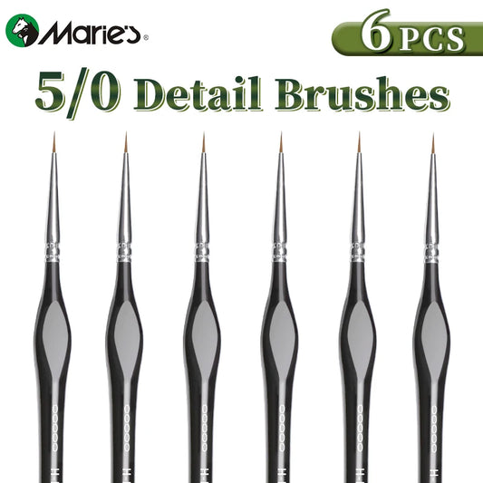 Marie's 00000 Fine Tip Paint Brush Set for Acrylic, Models, Mini  Miniature Detail , Nylon Hair Thin Extra Fine Paintbrushes