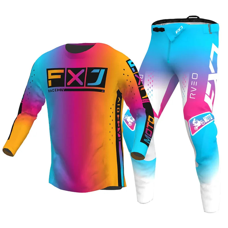 Motocross Jersey Pant white Mens Women pink black Combo racing suit Off-road MX DH ATV gear set Enduro Motorcycle mountain
