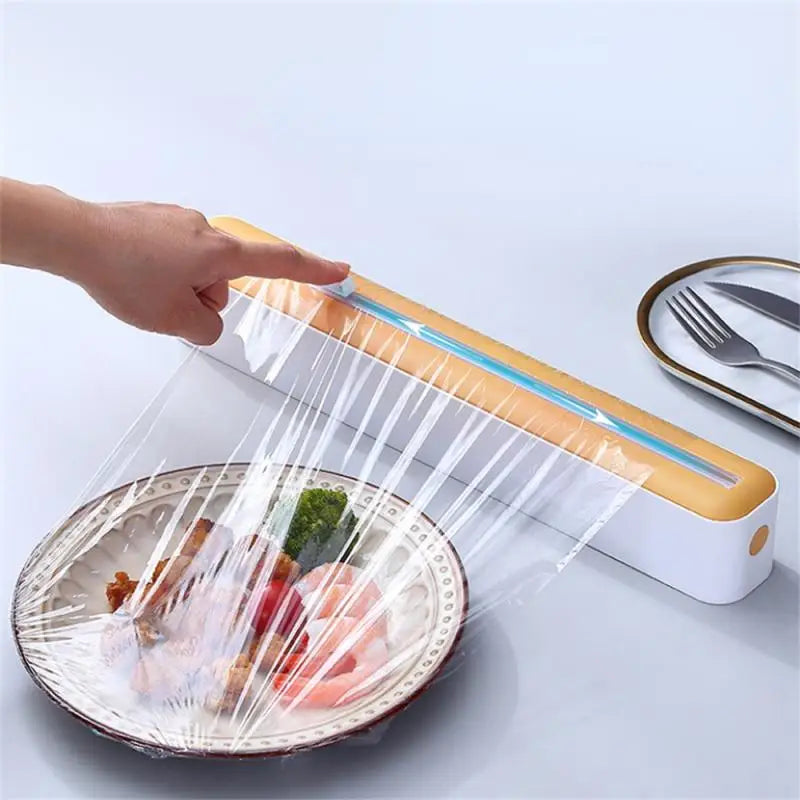 2023 Food Film Dispenser Magnetic Wrap Dispenser With Cutter Storage Box Aluminum Foil Stretch Film Cutter Kitchen Accessories