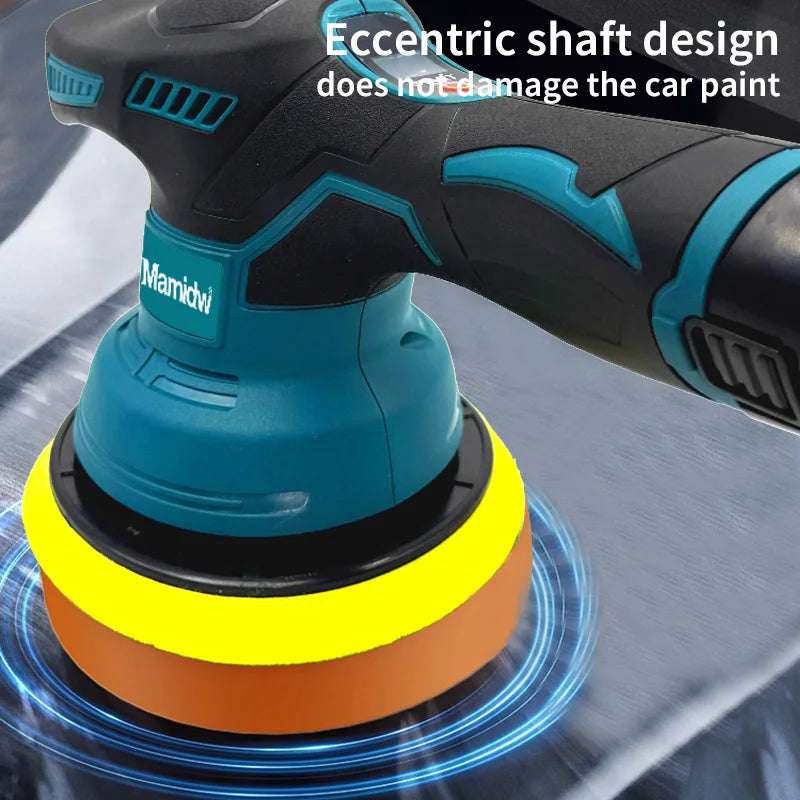 Mamidw Cordless Electric Polisher 8 Gears Digital Display Car Waxing Polishing Machine For Makita 12v pin Power Tools