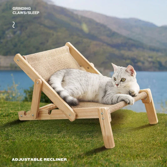 Cat Sisal Lounge Chair Detachable Adjustable Comfortable Beach Chair Lifting Bed Elevated Bed Cat Grab Board Easy To Install