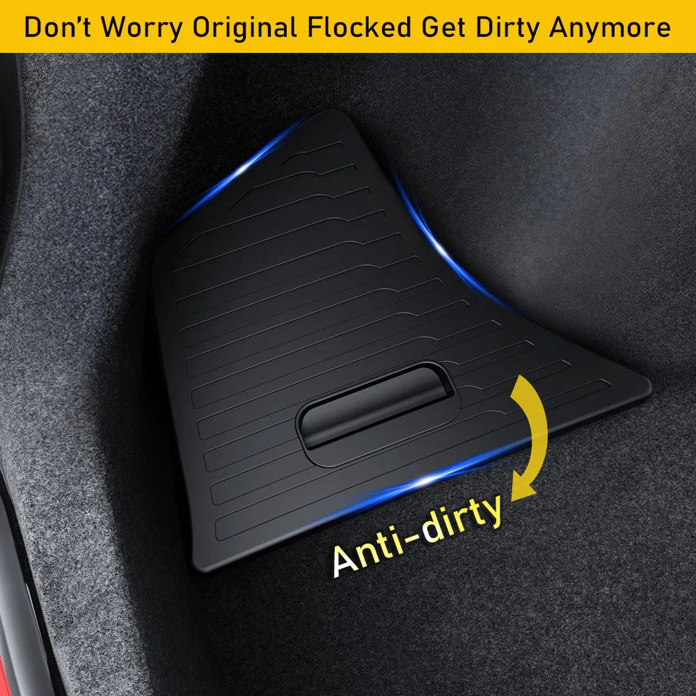 Trunk Organizer for Tesla Model 3 2024 2025 Waterproof Rear Trunk Storage Bins Side Box with Carpeted Lip Car Travel Accessories