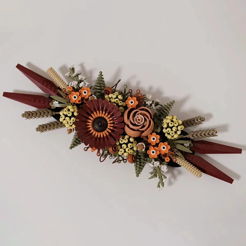 812PCS Succulent DIY Toy: Dry Flower Centerpiece Bouquet Building Block 10314 Model Kit Home Decor Bricks for Christmas Gift