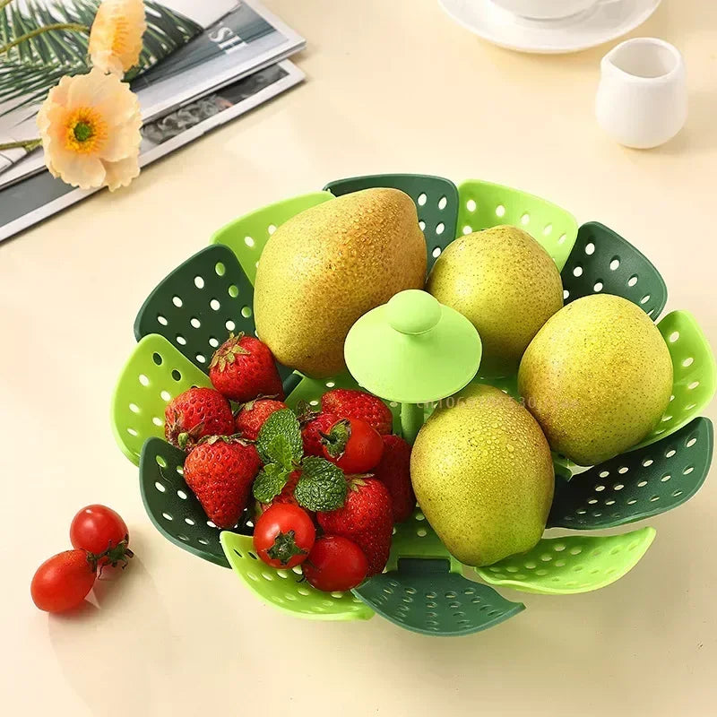 Folding Food Steamer Vegetable and Fruit Food Basket Steamer Rack Cooking Utensils Steam Kitchen Accessories
